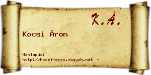 Kocsi Áron névjegykártya