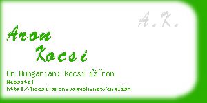 aron kocsi business card